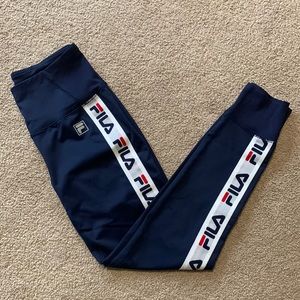 Red white and blue FILA leggings